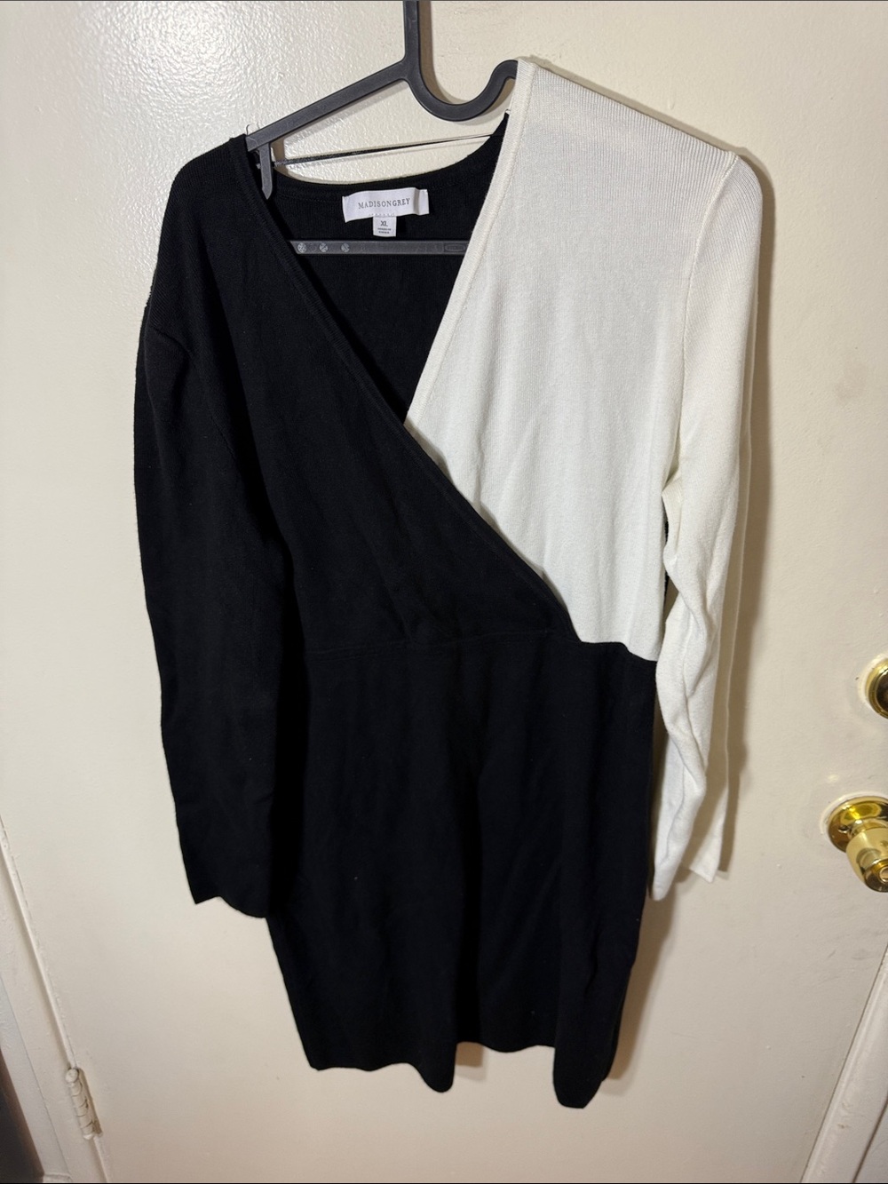 Black and White Wrap-Style Women's Dress